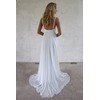 Women's V Neck Spaghetti Straps Beach Wedding Dresses for Bride,