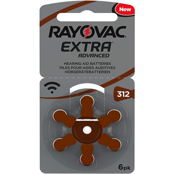 Rayovac Hearing Aid Battery, Size 312 (60 Batteries)