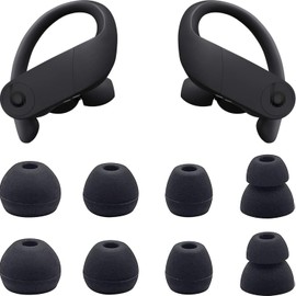 Replacement Eartips Compatible with Powerbeats Pro, Replacement Earbuds Silicone Ear Tips Eargels Set - Small, Medium, Large and Double Flange (4 Pairs)