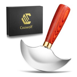 Coowolf Leather Knife with Wooden Handle, Leather Working Tool, Sharp Leather Cutting Knife