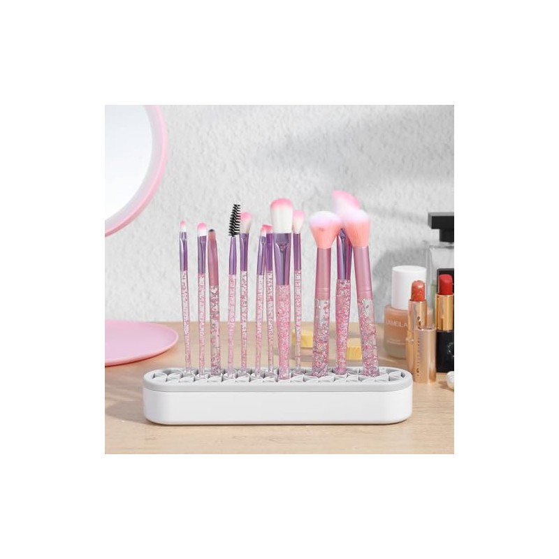 Silicone Makeup Brush Holder Stand for Vanity Storage, Multipurpose Cosmetic