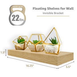 Sorbus Floating Shelves for Wall, 16" Bathroom Shelves Wall Mounted for Kitchen, Bedroom, Living Room, Bathroom Storage, Over Toilet, Hanging Book Shelf for Wall Home Decor (4 Pack)