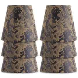 YISUN Chandelier Shades Set of 6, Clip-On Lamp Shade, Small Lamp Shade 4.3" Top x 5.9" Bottom x 5.5" Slant Height, Fit for Droplight Wall Lamp Candle Chandelier (Tan)