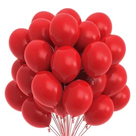 60Pcs Balloons Assorted Color,10 inch Round Color Latex Balloons for Birthday Baby Shower Wedding Party Decorations Supplies (Red)