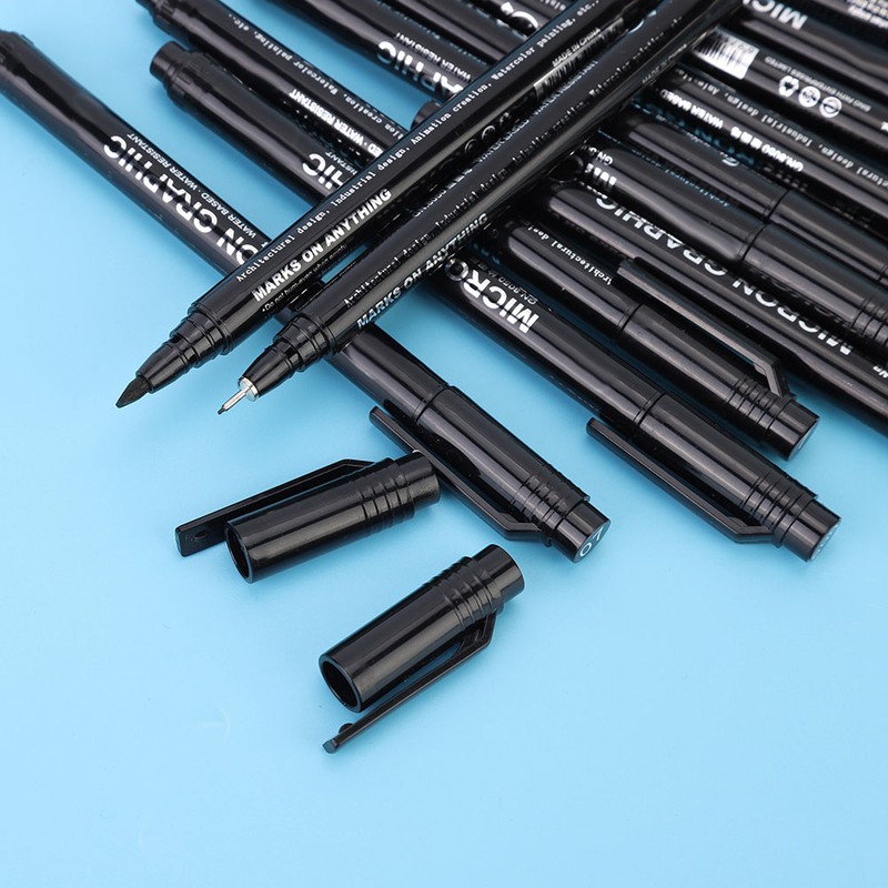 12pcs Micron Liner Fine Tip Marker Pen Black Water Based