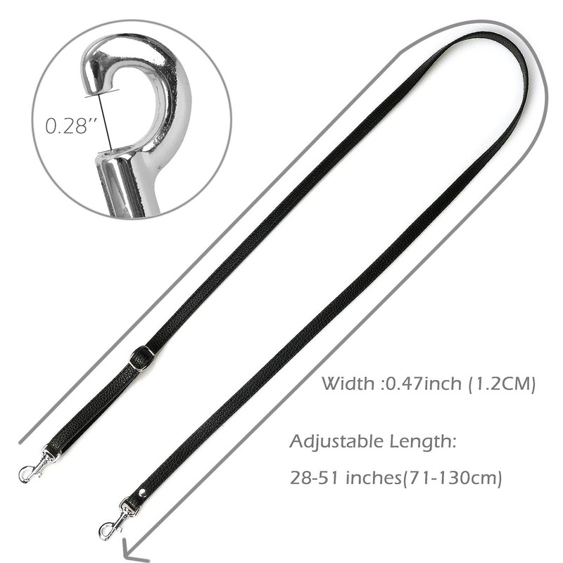 VanEnjoy Adjustable Genuine Leather Crossbody Straps Replacement - Width 1/2“,