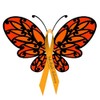 CafePress MS Awareness Butterfly Ribbon Sticker Square Bumper Sticker Car