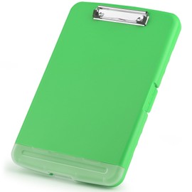 ZCZN A4 Clipboard with Storage, Plastic Clipboard Folder with Separate Pen Compartment, Green