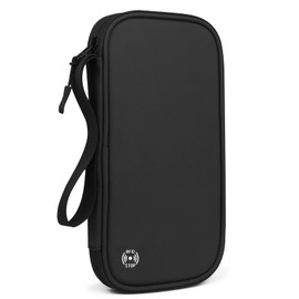 Azarxis Passport Holder for Travel Family RFID Blocking Wallet Document Organizer Bag Water-Resistant Passport Wallet with Neck Lanyard Credit Cards Case (Black)