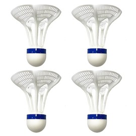 IKOPFLN 4 Stück Winddicht Badminton Sport Training Badminton Federbälle, Badminton Bälle für Spieler aller Niveaus, Fitnessstudio,federbälle für draußen(Weiße)
