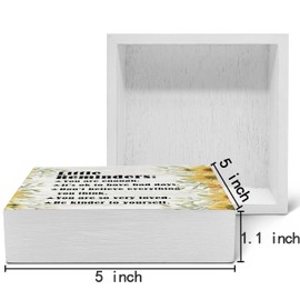 SRADMO Inspirational Little Reminders Wood Box Sign Desk Decor, Sunflower Desk Decor, Inspirational College Gifts Box Sign Decoration For Office Home Dorm Desk Shelf Table Decorative Accessories