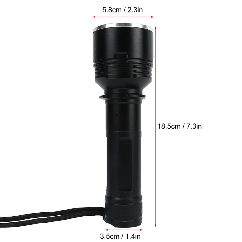 Diving Flashlight Magnetic Switch Aluminum Alloy IPX8 Waterproof 1500LM Strong