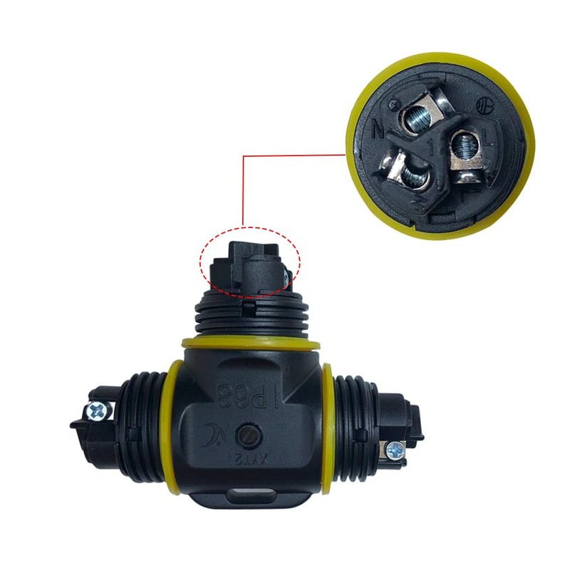 FULARR 2Pcs Premium T-Shape Waterproof Junction Box Outdoor Cable Connector,