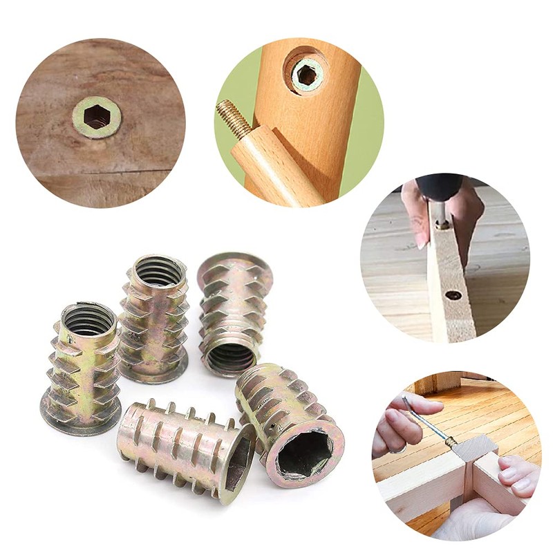 YIXISI 120 PCS Zinc Alloy Hex Socket Screw-in Nuts Kit,