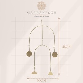 Marrakech Boho Wall Decoration Garland Hanging 48 cm Large Scandinavian Hanging Decoration Pumpo Gold Modern as Decoration in Living Room Bedroom Macrame Wall Hanging Wall Decoration Gothic Decoration