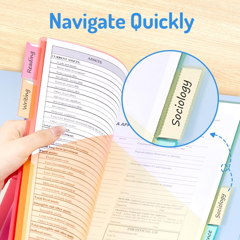Forvencer 5 Count Dividers with Pockets, 5 Tab Dividers for