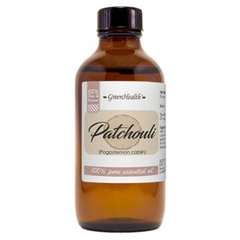 Patchouli Essential Oil - 4 fl oz Amber Glass Bottle w/Cap - 100% Pure Essential Oil - GreenHealth