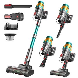 SPZTJK Cordless Vacuum Cleaner, 550W 65Kpa 40Mins Vacuum Cleaners for Home, LED Screen Stick Vacuum Cleaners, Anti-Tangle 1.2L Dust Cup, 4 in 1 Lightweight Vacuum for Hardwood Floor Carpet Pet Hair