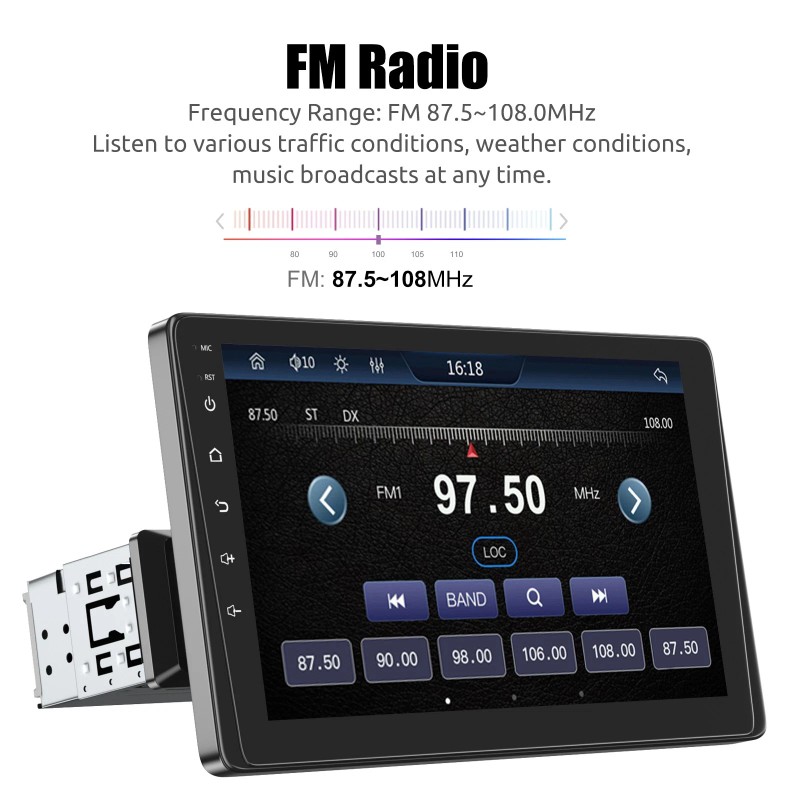 ESSGOO 1 DIN 9" Car Stereo Radio Touch Screen Apple