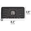 BUNCHBRAVO Studded Skull Wallet for Women, Black Gothic Clutch with
