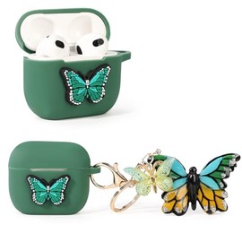 Suublg Case for AirPods 3rd Generation Earbuds with Doll Lanyard Carabiner, Silicone Cute Cover Protective Shockproof with Multiple Cartoon Styles of Design for AirPods 3