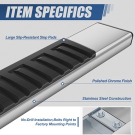 Auto Dynasty 6 Inch Running Boards Compatible with 2019-2025 Chevy Silverado GMC Sierra 1500 2500HD 3500HD Regular Cab, Aluminum Nerf Bars, Chrome, Non-Slip Side Steps 2020 2021 2022 2023 2024