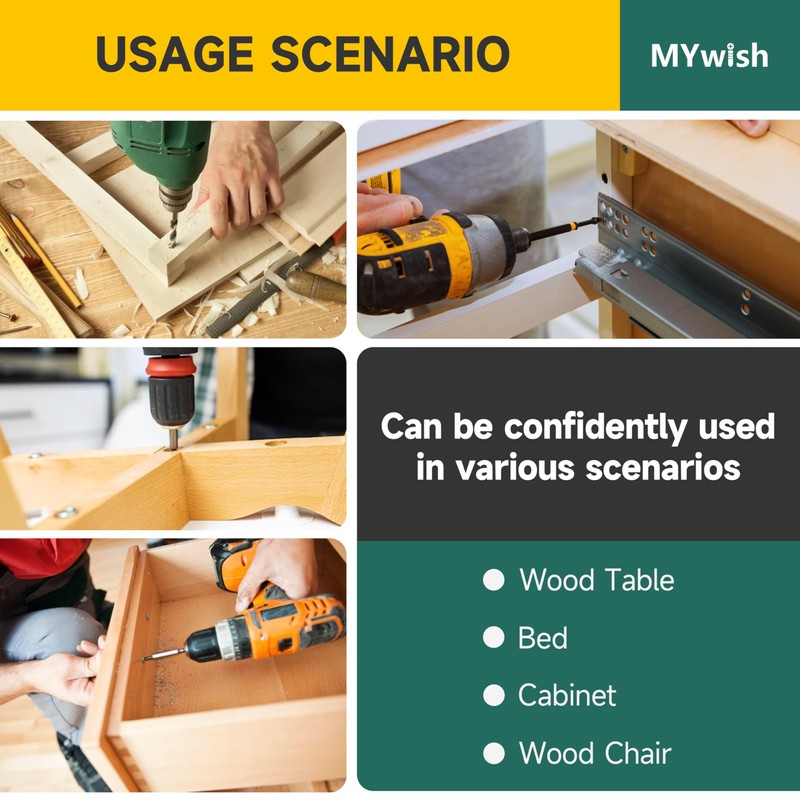 Mywish 190Pcs #8 Pocket Hole Screws, Wood Screws Assortment Kit,