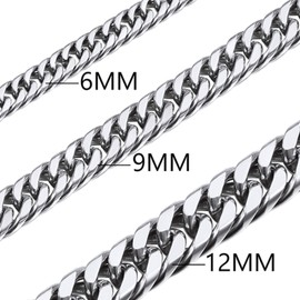 U7 Mens Curb Chain Stainless Steel Jewelry Flat Link Franco Chains Necklace 20 Inch