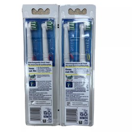 Oral-B LOT OF 4 Oral-B CrossAction Electric Toothbrush Replacement Brush Head, 2 Packs
