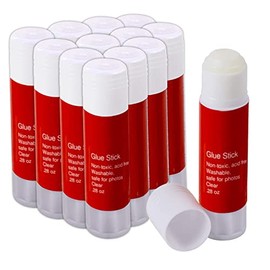 1InTheOffice Washable Glue Sticks, Clear Stick Glue 0.28 oz, 24 Pack