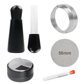 58mm Espresso Accessories,Wdt Tool espresso,Dosing Funnel And Coffee Puck Screen,Coffee Distributor,barista kit,0.4mm Stainless Steel 12pin Espresso Stirrer,With Additional 12 Replacement needles