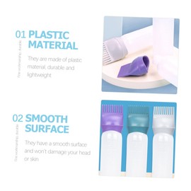 Healvian 4pcs 120ml Hair Dye Bottles Comb Squeeze Dry Cleaning Bottles for Hair for Salon Supplies