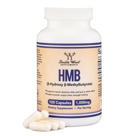 Double Wood Supplements Double Wood Supplements HMB Supplement, Third Party Tested, Non-GMO, Gluten Free, 120 Capsules, 1000mg per Serving, 500mg per Capsule