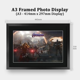 HWC Trading Avengers Endgame Scene 2 Gifts Printed Signed Autograph Picture for Movie Memorabilia Fans - A3 Framed