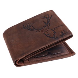 LONDON ALLEY Elk Vintage Brown Leather Wallet For Men, 6 Card Slot | RFID Blocking VINTAGE BROWN