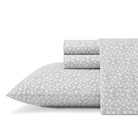 MARIMEKKO - Queen Sheets, Cotton Percale Bedding Set, Crisp & Cool Home Decor (Pikkuninen Unikko Grey, Queen)