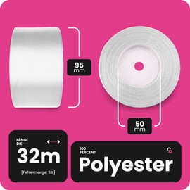 Netuno 1 x Satin Ribbon Blue 50 mm x 32 m Blue Gift Ribbon Bow Ribbon Coloured Decorative Ribbon Fabric Ribbon Satin Roll Satin Ribbons Blue Bow Gift Packaging Decoration Satin Ribbon Roll Blue Ribbon