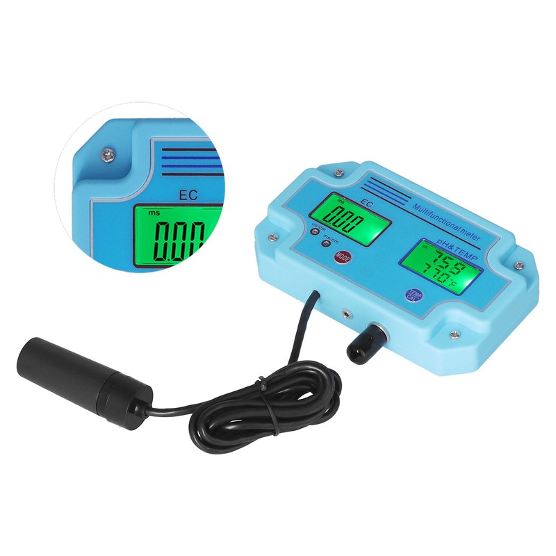 PH EC Temperature Meter DC 6V High Accuracy Portable LCD