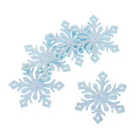 KOMBIUDA 30pcs Snowflake DIY Hairpin Craft Kit Decorative Accessories for Unique Handcrafted Hair Clips for Holiday Parties and Winter Celebrations Shiny Blue Design
