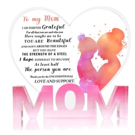 Gifts for Mum from Daughter Son，Heart-Shaped Plaque Desk Decor,Exquisite Mum Birthday Gifts，Christmas gifts