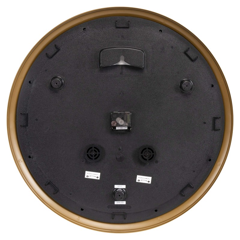 AcuRite 75473 24-inch Weathered Black Wall Clock with Thermometer and