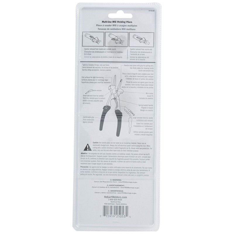 Hobart 770150 MIG Multi-Function Welding Pliers,Gray With Orange Handle