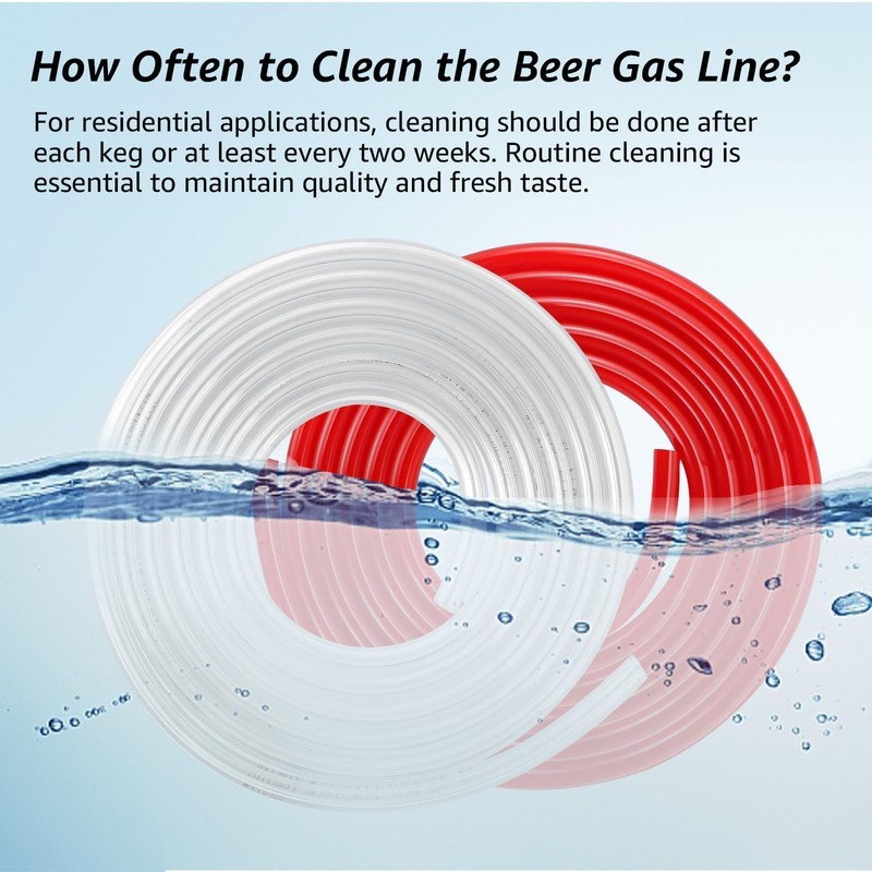 5ft Kegerator CO2 Gas Line and Beer Lines, ID 5/16''