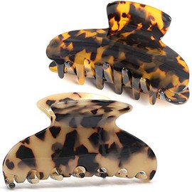 Pinzas para el pelo grandes, con diseño de concha de tortuga y concha de tortuga, para mujeres, 3.5 pulgadas, fuerte sujeción para cabello fino y grue