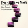 Press on Toenails Purple Glitter Fake Toe Nails Cat Eye