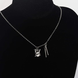 CENWA Drummer Gift Drummer Drumsticks Pendent Drum Kit Gifts Musician Gift Percussion Jewelry Drum Player Band Gifts (drummer Necklace)