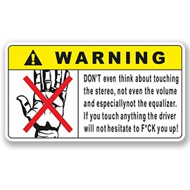 2 x 10cm Funny Warning Vinyl Sticker Cool Bumper Car Dub Euro Drift Van #5000 (10cm Wide x 5.5cm Tall)