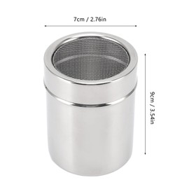 Sugar Shaker Duster, Powdered Sugar Shaker Duster with Lid, Widely Used Powder Dispenser Sifter For Fine Mesh Cocoa Flour,Stainless Steel Coffee SifterCinnamon Sugar Pepper Powder