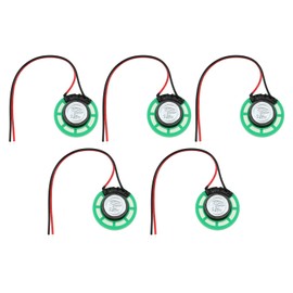 eMagTech 5 Pcs Mini Speaker Toy Magnetic Speaker Internal Replacement Speaker 8 Ohm 0.5W for DIY Electronic Games 26mm Cable Length 100mm Green