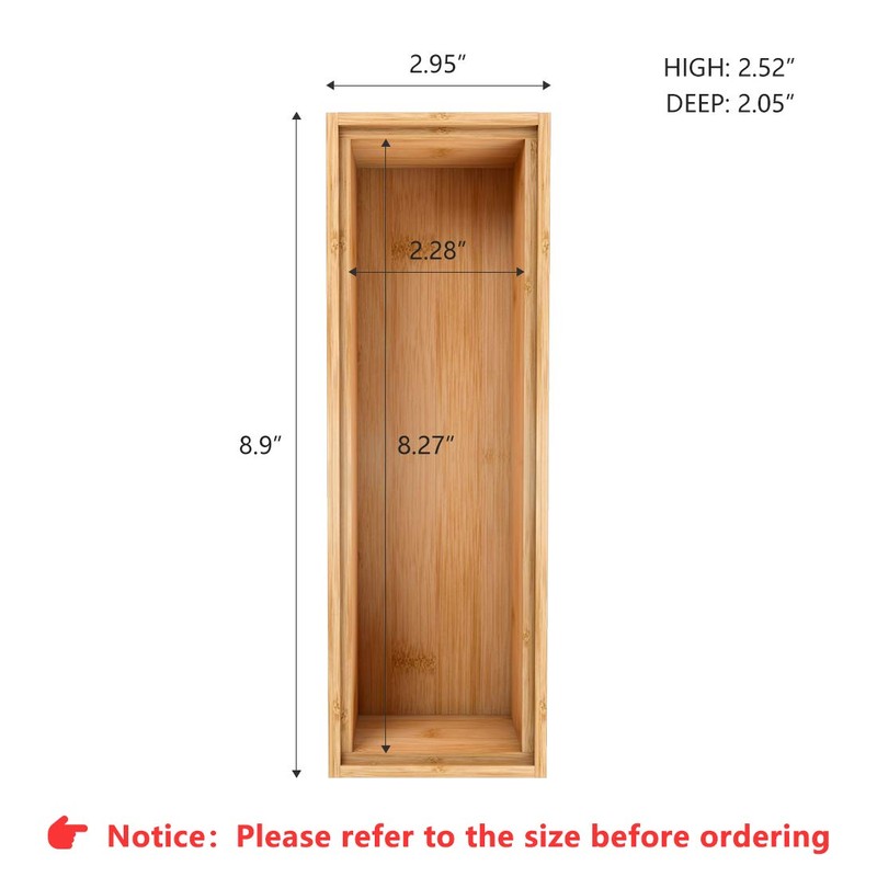 Bamboo Kitchen Drawer Organizer,Stackable Silverware Tray Utensil Organizer Cutlery Holder